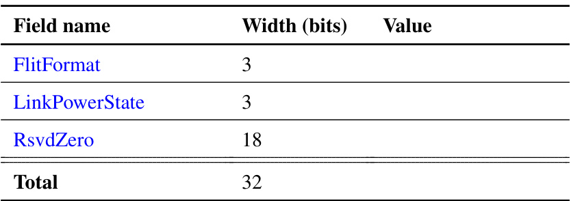 Table 9.1: LinkStatus message ﬁelds